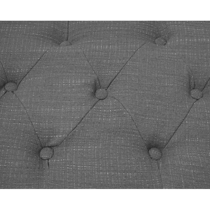 Ottomane Chesterfield, Sitzhocker Fuablage Hocker, wasserabweisend Stoff/Textil 39x77x47cm ~ dunkelgrau