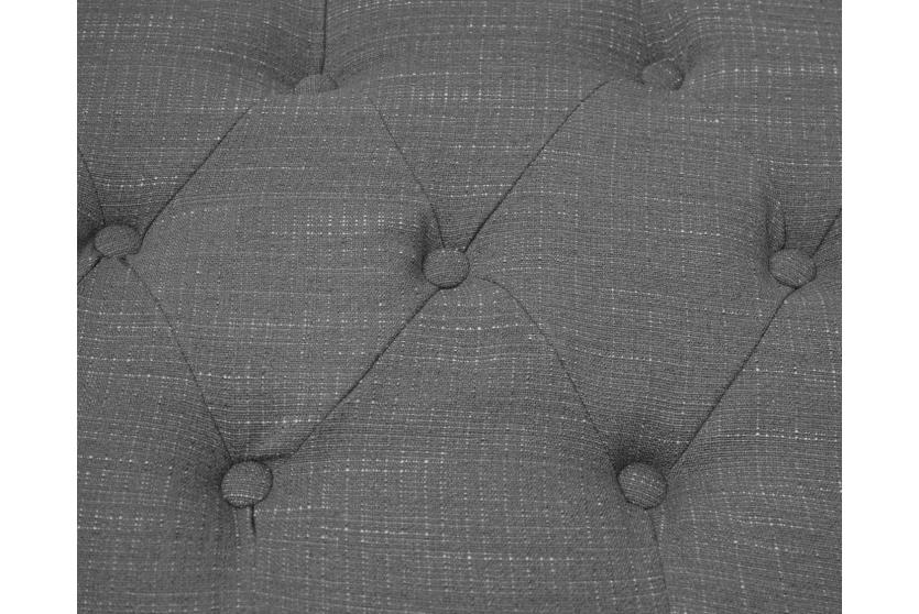 Ottomane Chesterfield, Sitzhocker Fussablage Hocker, wasserabweisend  Stoff/Textil 39x77x47cm grau