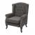 Sessel Chesterfield, Relaxsessel Clubsessel Ohrensessel, wasserabweisend Stoff/Textil ~ grau-grn ohne Ottomane