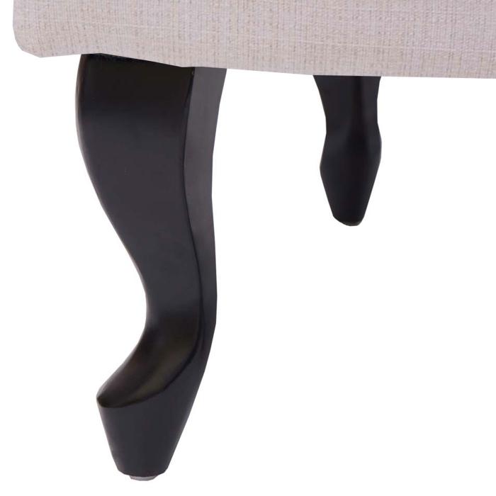 Ottomane Chesterfield, Sitzhocker Fuablage Hocker, wasserabweisend Stoff/Textil 39x77x47cm ~ creme-beige