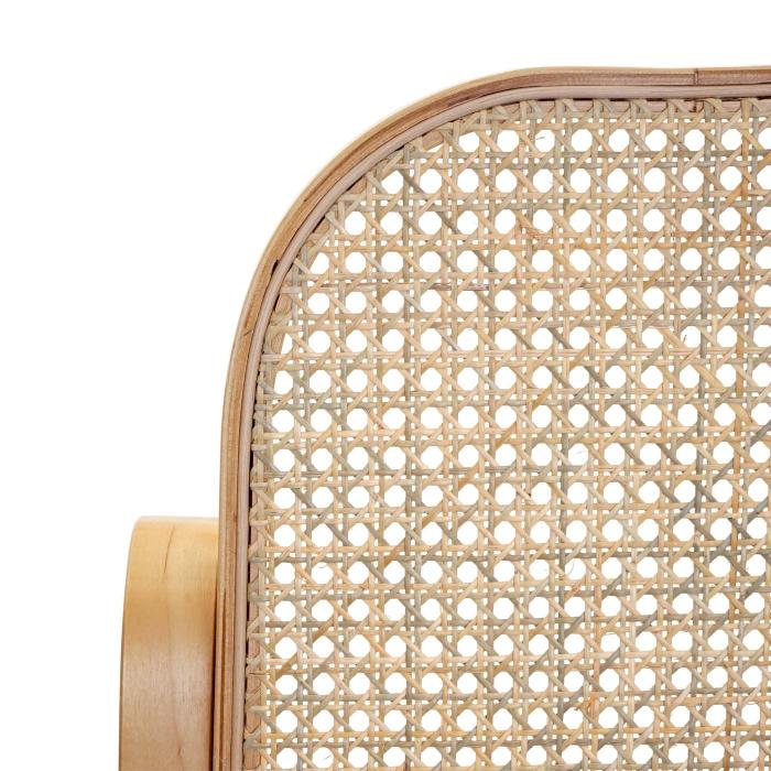 Schaukelstuhl M41, Schwingsessel Fernsehsessel, Massiv-Holz Rattan, FSC-zertifiziert ~ Eiche-Optik