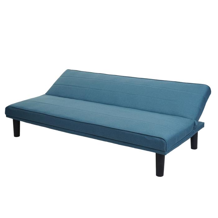 Schlafsofa HWC-J17, Couch Klappsofa Gstebett Bettsofa, Schlaffunktion Stoff/Textil 165cm ~ trkis-blau