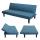 Schlafsofa HWC-J17, Couch Klappsofa Gstebett Bettsofa, Schlaffunktion Stoff/Textil 165cm ~ trkis-blau