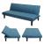 Schlafsofa HWC-J17, Couch Klappsofa Gästebett Bettsofa, Schlaffunktion Stoff/Textil 165cm ~ türkis-blau