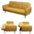 Schlafsofa HWC-J18, Couch Klappsofa Gästebett Bettsofa, Schlaffunktion Stoff/Textil 185cm ~ gelb