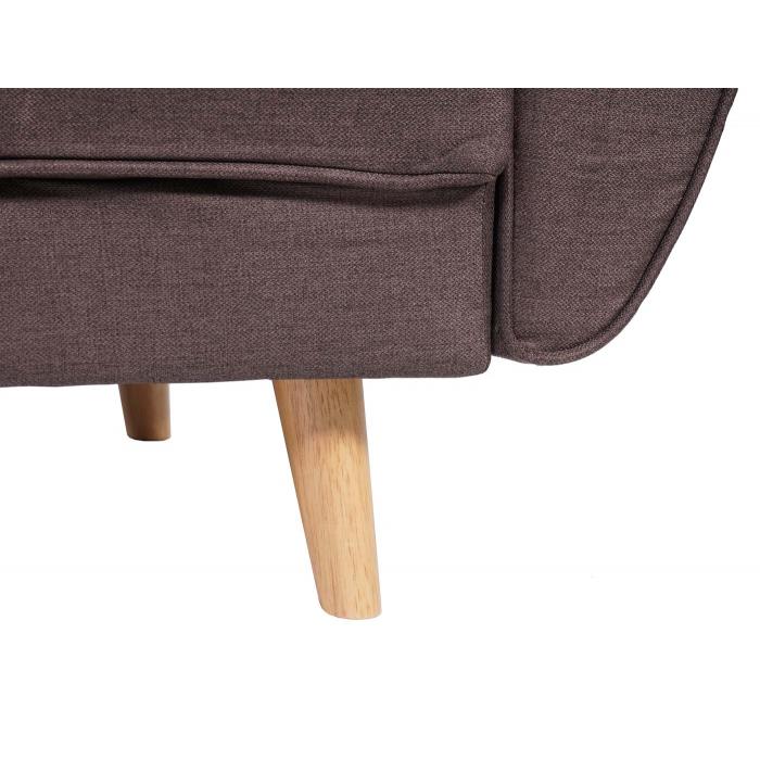 3er-Sofa HWC-J19, Couch Klappsofa Lounge-Sofa, Schlaffunktion 203cm ~ Stoff/Textil braun