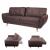 3er-Sofa HWC-J19, Couch Klappsofa Lounge-Sofa, Schlaffunktion 203cm ~ Stoff/Textil braun