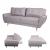 3er-Sofa HWC-J19, Couch Klappsofa Lounge-Sofa, Schlaffunktion 203cm ~ Stoff/Textil grau