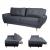 3er-Sofa HWC-J19, Couch Klappsofa Lounge-Sofa, Schlaffunktion ~ Stoff/Textil anthrazit