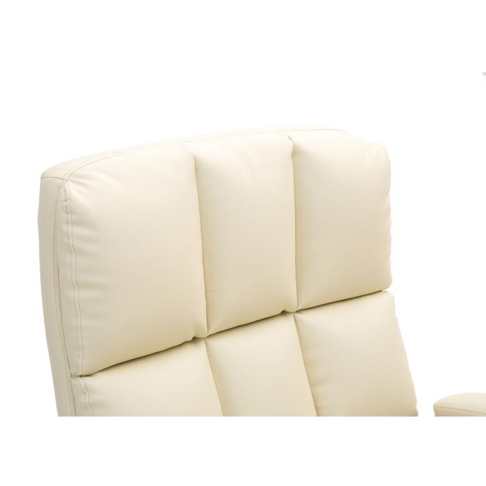 Brostuhl HWC-J21, Chefsessel Drehstuhl Schreibtischstuhl, hhenverstellbar ~ Kunstleder creme