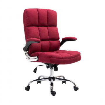 Brostuhl HWC-J21, Chefsessel Drehstuhl Schreibtischstuhl, hhenverstellbar ~ Stoff/Textil weinrot