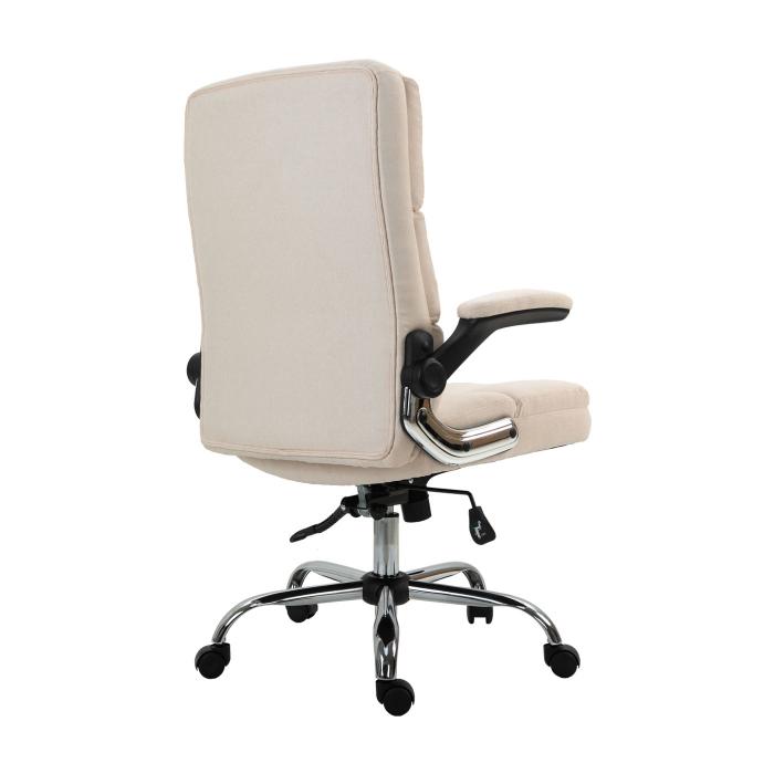 Brostuhl HWC-J21, Chefsessel Drehstuhl Schreibtischstuhl, hhenverstellbar ~ Stoff/Textil creme-beige