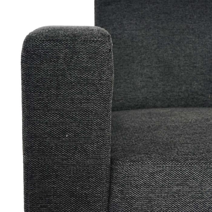 Modular Sessel Loungesessel mit Ottomane Lyon, Stoff/Textil ~ anthrazit-grau