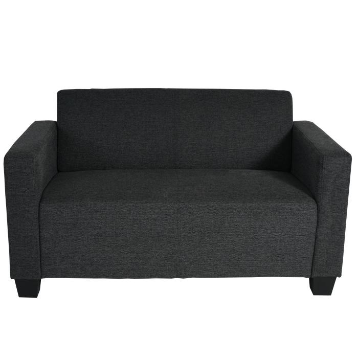2er Sofa Couch Lyon Loungesofa Stoff/Textil ~ anthrazit-grau