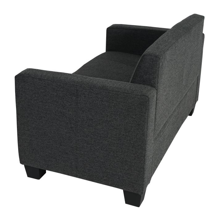 2er Sofa Couch Lyon Loungesofa Stoff/Textil ~ anthrazit-grau