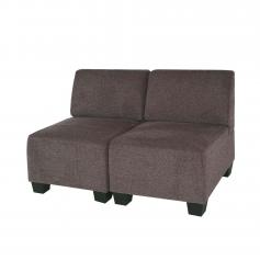 Modular 2-Sitzer Sofa Couch Lyon, Stoff/Textil ~ braun, ohne Armlehnen