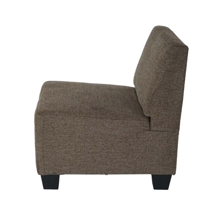 Modular 3-Sitzer Sofa Couch Lyon, Stoff/Textil ~ braun, ohne Armlehnen