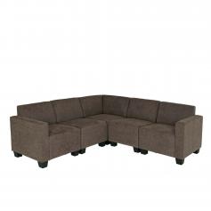 Modular Sofa-System Couch-Garnitur Lyon 5, Stoff/Textil ~ braun