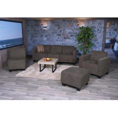 Modular Sofa-System Couch-Garnitur Lyon 3-1-1-1, Stoff/Textil ~ braun