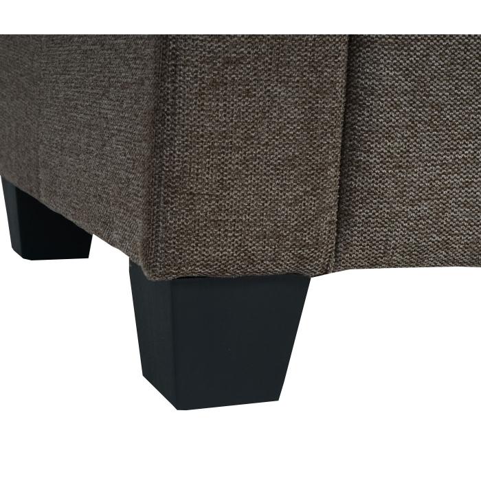 Modular 3-Sitzer Sofa Couch Lyon, Stoff/Textil ~ braun, ohne Armlehnen