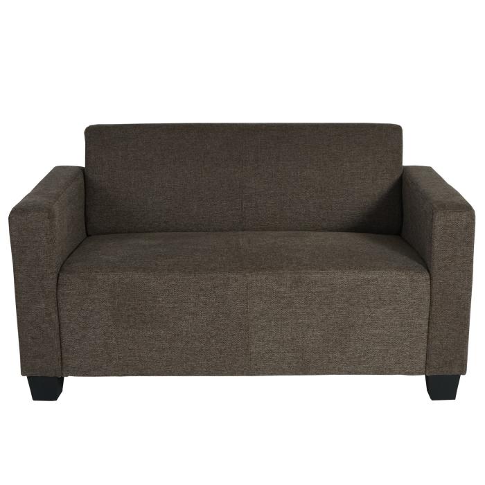 Sofa-Garnitur Couch-Garnitur 2x 2er Sofa Lyon Stoff/Textil ~ braun