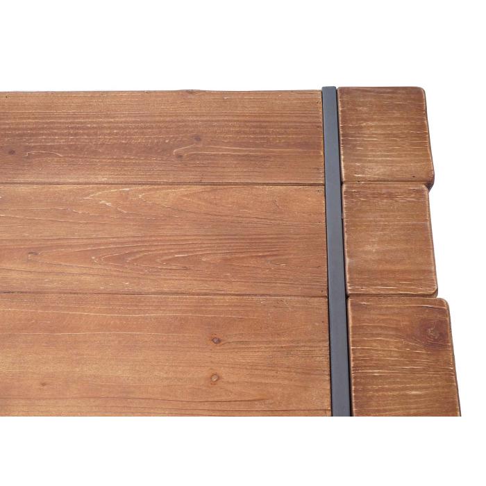 Esszimmergarnitur HWC-A15, Esstisch + 2x Sitzbank, Tanne Holz rustikal massiv FSC-zertifiziert ~ braun 160cm