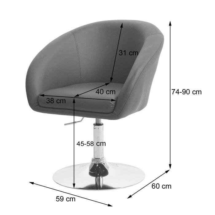 Esszimmerstuhl HWC-F19, Kchenstuhl Stuhl Drehstuhl Loungesessel, drehbar hhenverstellbar ~ Stoff/Textil anthrazit