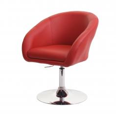 Esszimmerstuhl HWC-F19, Küchenstuhl Stuhl Drehstuhl Loungesessel, drehbar höhenverstellbar ~ Kunstleder rot