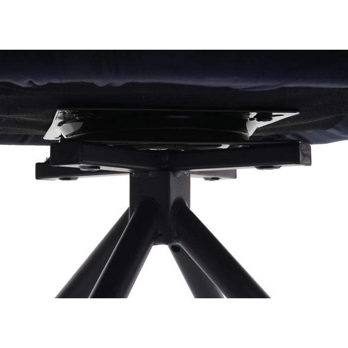 Esszimmerstuhl HWC-G67, Kchenstuhl Stuhl mit Armlehne, drehbar Auto-Position, Samt MVG ~ anthrazit-blau, Beine schwarz