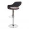 Barhocker HWC-F16, Barstuhl Tresenhocker Drehhocker, mit Lehne Kunstleder ~ taupe-schwarz