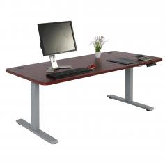 Schreibtisch HWC-D40, Computertisch, elektrisch höhenverstellbar 160x80cm 53kg ~ Kirsch-Dekor, grau