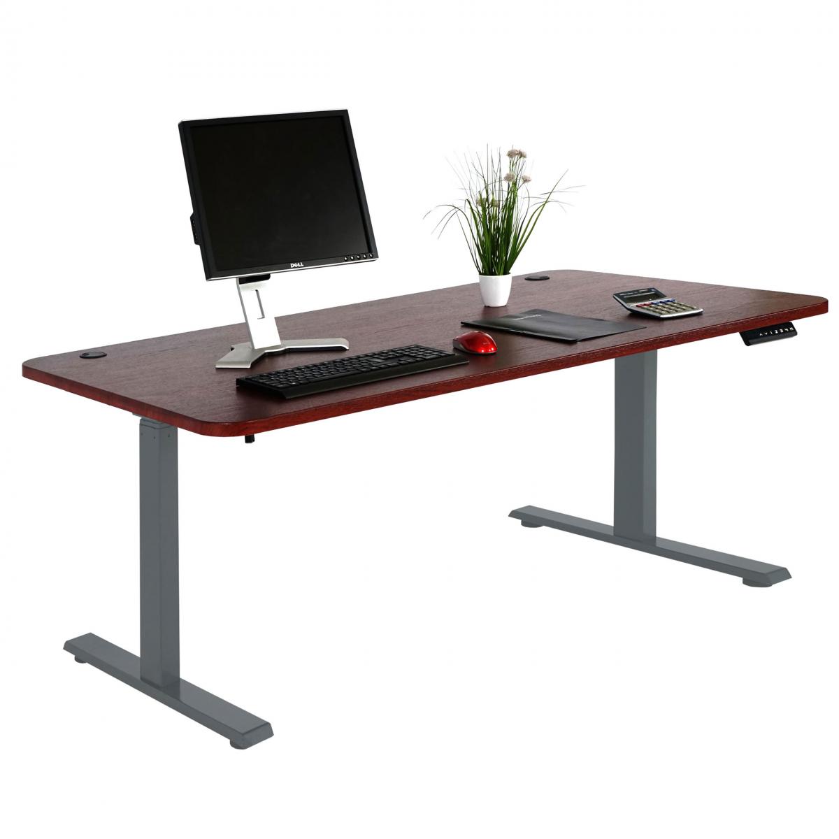 Schreibtisch HWC-D40, Computertisch, elektrisch hhenverstellbar 160x80cm 53kg MVG ~ Kirsch-Dekor, anthrazit-grau