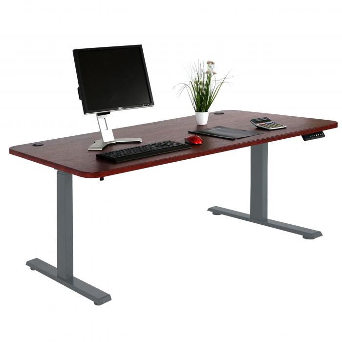 Schreibtisch HWC-D40, Computertisch, elektrisch hhenverstellbar 160x80cm 53kg MVG ~ Kirsch-Dekor, anthrazit-grau