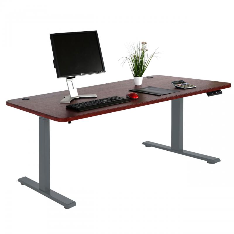 Schreibtisch HWC-D40, Computertisch, elektrisch hhenverstellbar 160x80cm 53kg MVG ~ Kirsch-Dekor, anthrazit-grau