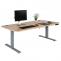 Schreibtisch HWC-D40, Computertisch, elektrisch hhenverstellbar 160x80cm 53kg MVG ~ hellbraun, grau