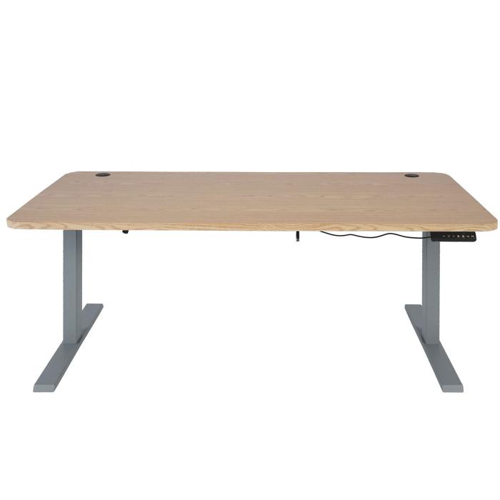Schreibtisch HWC-D40, Computertisch, elektrisch hhenverstellbar 160x80cm 53kg MVG ~ hellbraun, grau