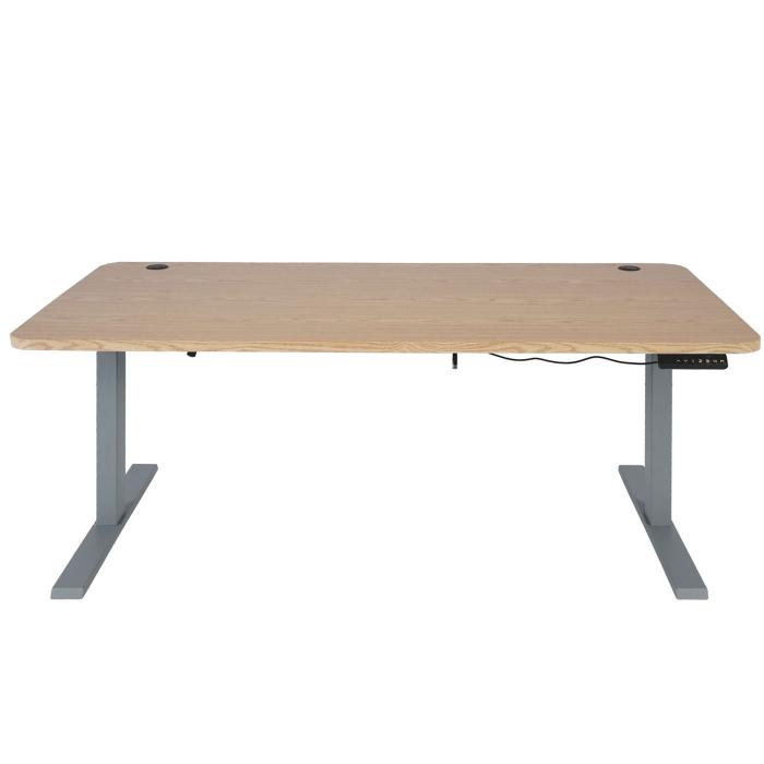 Schreibtisch HWC-D40, Computertisch, elektrisch hhenverstellbar 160x80cm 53kg ~ hellbraun, grau