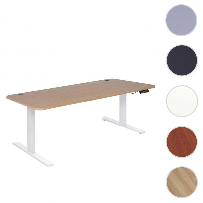 Schreibtisch HWC-D40, Computertisch, elektrisch hhenverstellbar 160x80cm 53kg ~ hellbraun, wei