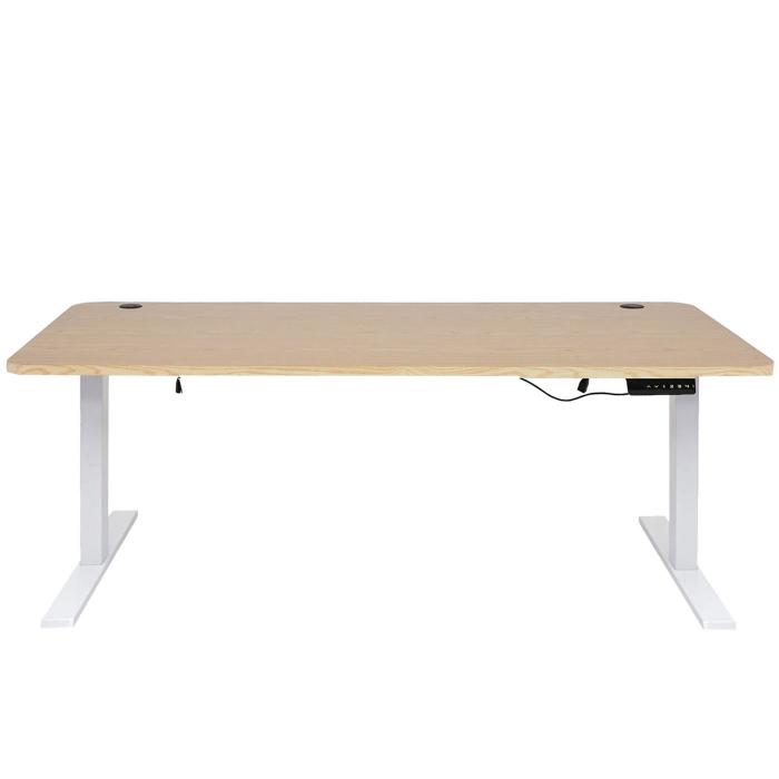 Schreibtisch HWC-D40, Computertisch, elektrisch hhenverstellbar 160x80cm 53kg ~ hellbraun, wei