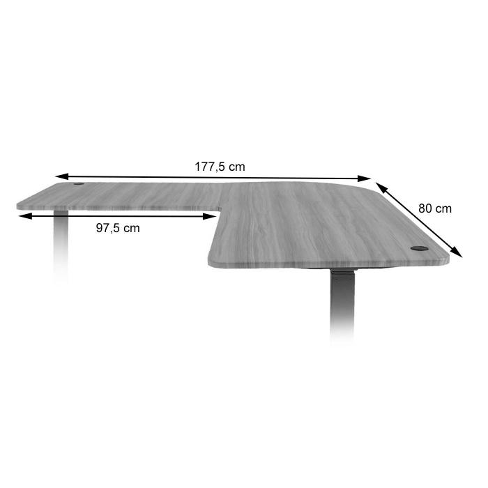 Defekte Ware (Platte aufgeschrft SK2) | Tischplatte HWC-D40 fr Eck-Schreibtisch, Schreibtischplatte, 90 ~ wei