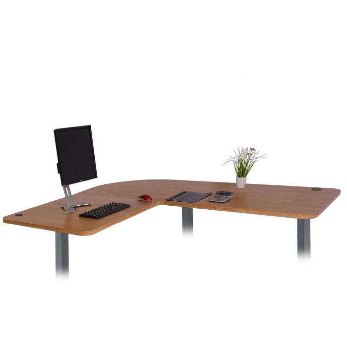 Tischplatte HWC-D40 fr Eck-Schreibtisch, Schreibtischplatte, 90 MVG-zertifiziert ~ braun Struktur