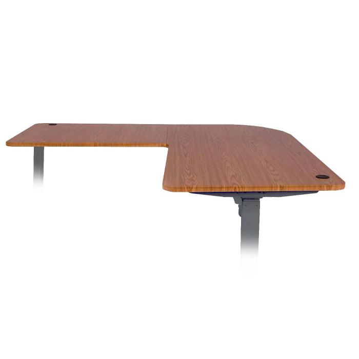 Tischplatte HWC-D40 fr Eck-Schreibtisch, Schreibtischplatte, 90 ~ braun Struktur