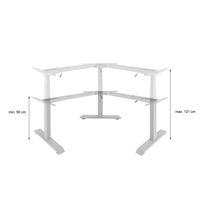 3in1 Gestell HWC-D40, variables Tischgestell, elektrisch hhenverstellbar Memory 47kg ~ anthrazit-grau