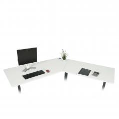 Tischplatte HWC-D40 für Eck-Schreibtisch, Schreibtischplatte, 120° ~ weiß