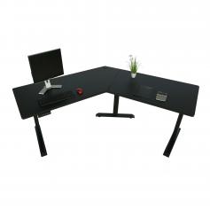 Schreibtisch HWC-D40, Computertisch, 120° elektrisch höhenverstellbar ~ schwarz, schwarz