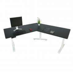 Schreibtisch HWC-D40, Computertisch, 120° elektrisch höhenverstellbar ~ schwarz, weiß