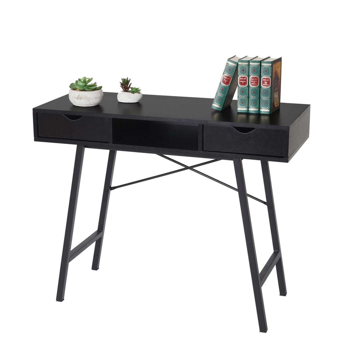 Konsolentisch HWC-E92, Ablagentisch Beistelltisch, 3D-Struktur 100x40cm ~ schwarz