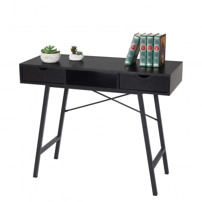 Konsolentisch HWC-E92, Ablagentisch Beistelltisch, 3D-Struktur 100x40cm ~ schwarz