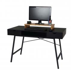 B-Ware (Ecke defekt, SK1) |Schreibtisch HWC-E92, Bürotisch Computertisch, 3D-Struktur 120x60xcm ~ schwarz
