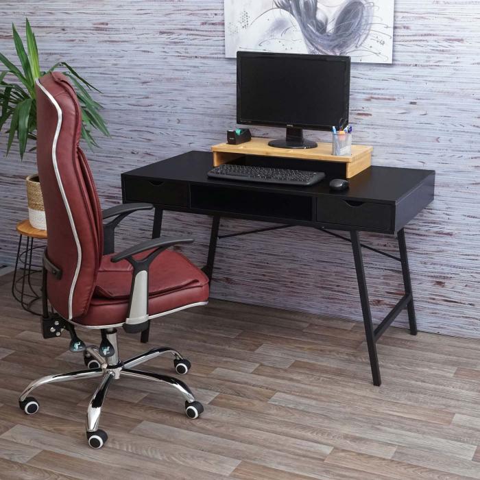 Schreibtisch HWC-E92, Brotisch Computertisch, 3D-Struktur 120x60xcm ~ schwarz